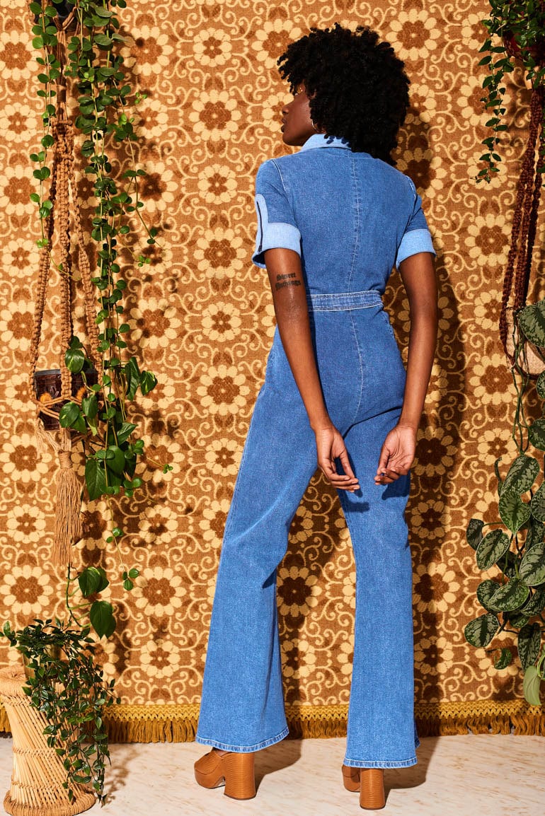 Ramble On Denim Zip Jumpsuit - Jumpsuits