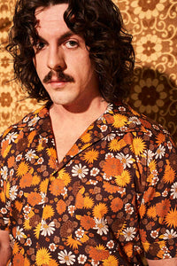 Santa Fe Brown Floral Men’s Shirt - Mens