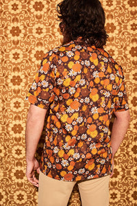 Santa Fe Brown Floral Men’s Shirt - Mens