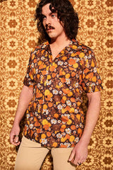 Santa Fe Brown Floral Men’s Shirt - Mens