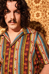 Santa Fe Floral Stripe Men’s Shirt - Mens