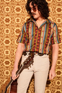 Santa Fe Floral Stripe Men’s Shirt - Mens