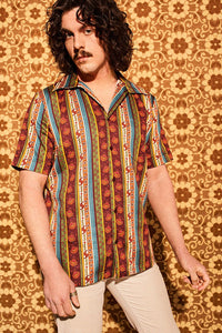 Santa Fe Floral Stripe Men’s Shirt - Mens