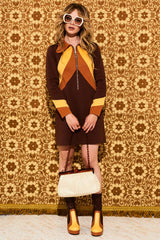 Suzie Q Brown Retro Stripe Platform Boots - Footwear