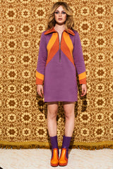Suzie Q Purple Retro Stripe Platform Boots - Footwear