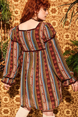 Tiny Dancer Floral Stripe Mini Dress - Dresses