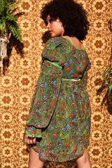 Tiny Dancer Green Paisley Mini Dress - Dresses
