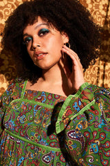 Tiny Dancer Green Paisley Mini Dress - Dresses