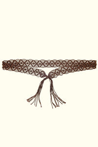 Twist & Shout Brown Macrame Belt - Belts