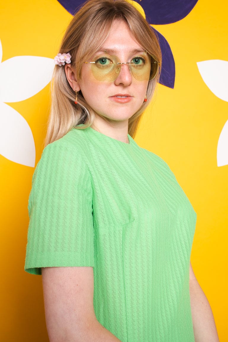 Vintage 1960s Green Mini Dress -
