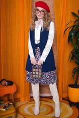 Vintage 1960s Navy Longline Waistcoat -