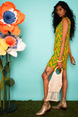 Vintage 1960s Sleeveless Psychedelic Mini Dress -