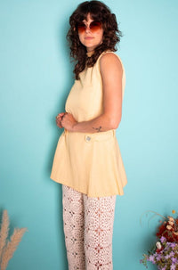 Vintage 1960s Yellow Tunic Top -