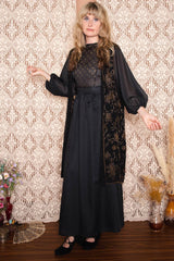 Vintage 1970s Black and Gold Beaded Waistcoat -