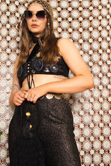 Vintage 1970s Cropped Embellished Waistcoat -