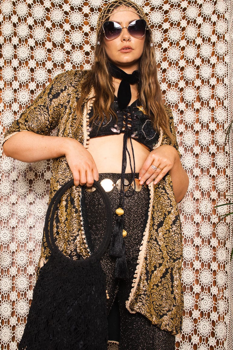 Vintage 1970s Cropped Embellished Waistcoat -
