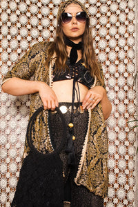 Vintage 1970s Cropped Embellished Waistcoat -