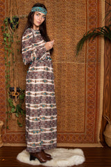 Vintage 1970s Floral and Paisley Maxi Dress -