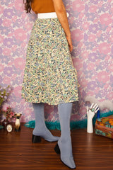 Vintage 1970s Floral Midi Skirt -