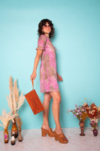 Vintage 1970s Floral Mini Dress -