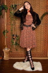 Vintage 1970s Paisley Midi Dress -