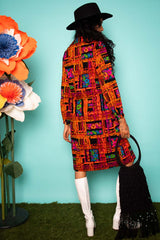 Vintage 1970s Patterned Mini Dress -
