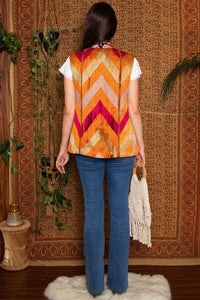 Vintage 1970s Pink and Orange Waistcoat -