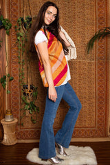 Vintage 1970s Pink and Orange Waistcoat -
