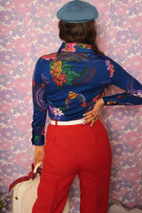 Vintage 1970s Red Wide Leg Trousers -