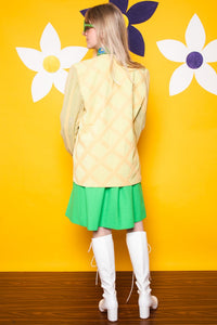 Vintage 1970s Yellow Blazer Jacket -