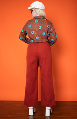 Vintage 70s Red Wide Leg Trousers -