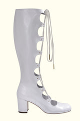 Whole Lotta Trouble White Lace Up Boots - Footwear