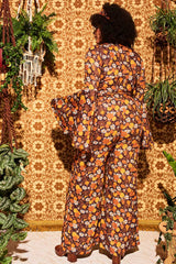 Wiggle Wiggle Brown Floral Wide Leg Trousers - Trousers