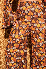 Wiggle Wiggle Brown Floral Wide Leg Trousers – The Hippie Shake